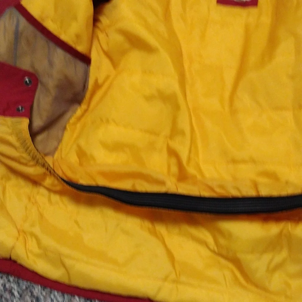 Lands End Kid's Medium 10-12 Winter Ski Coat Jacket "Grow a Longs" Red Yellow - Picture 8 of 9